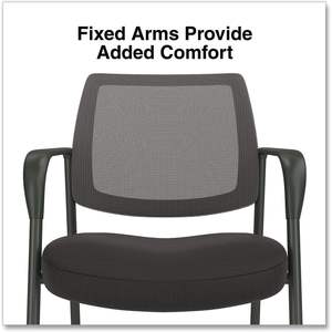 Sillón de invitados contemporáneo negro con respaldo de malla y diseño plegable - Product Image 5