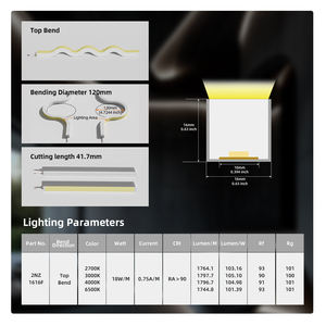 PERFECT Used for Outdoor 16*16mm Extruded High Luminous Efficiency 110lm/w Top Bend IP67 Waterproof DC24V Flexible <b>Neon</b> Light - Product Image 2