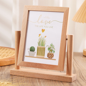 <span class=keywords><strong>Cadre</strong></span> en bois creux rotatif sur pied pour l'affichage d'œuvres d'art et de certificats, décoration pour la maison et le bureau - Product Image 1