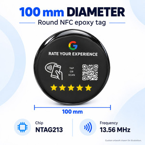 Étiquette NFC circulaire CXJ pour avis Google, carte d'avis Google NTAG213/215/216 en PVC étanche 75MM 13.56MHz pour contrôle d'accès RFID - Product Image 3