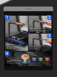 Lavello Automatico Voriva per Purificazione Frutta e Verdura con Coperchio a Chiusura Lenta, Lavabicchieri Rettangolare Integrato per Isola <span class=keywords><strong>Cucina</strong></span>/Tavolino da Caffè - Product Image 5