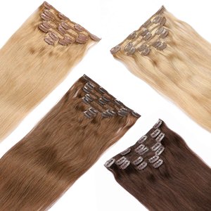 Extensions de <span class=keywords><strong>cheveux</strong></span> 100% <span class=keywords><strong>gris</strong></span> naturel sans couture <span class=keywords><strong>Clip</strong></span>-In qualité brute non traitée avec des styles de vague <span class=keywords><strong>Clip</strong></span> sur les <span class=keywords><strong>cheveux</strong></span> - Product Image 4