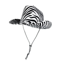 Chapeau de cowboy imprimé animaux sauvages, motif jungle, à large bord, pour adultes, idéal pour les fêtes, le carnaval, le cosplay et les soirées à thème.