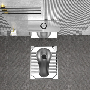 مرحاض قرفصاء حديث مثبت على الأرض من الفولاذ المقاوم للصدأ 304 عالي الجودة - Product Image 4