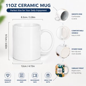 Taza de Cerámica AAA de 11 oz al <span class=keywords><strong>por</strong></span> Mayor, Taza Blanca AAA <span class=keywords><strong>para</strong></span> Sublimación de 11 oz, Dimensiones Personalizadas <span class=keywords><strong>para</strong></span> Taza de Sublimación - Product Image 2