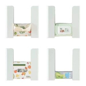 Support magnétique pour lingettes humides avec boîte de rangement pour cuisine, réfrigérateur, montage mural, matériau PP blanc, organisateur multi-usages - Product Image 5