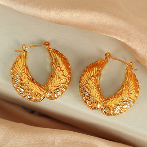 ต่างหูแบบห่วงชุบทองโลหะผสมสังกะสีแฟชั่นเครื่องประดับสตรี EH662 EH663 - Product Image 2