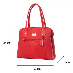 Bolso Bandolera Hecho a Mano para Mujer Fana Idalia Estilo Moderno Rojo Casual Clásico de Gran Capacidad con Solapa Étnica y Logo de Personaje con Tres Cadenas - Product Image 4
