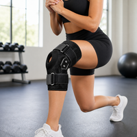 Genouillère articulée réglable et respirante en néoprène avec stabilisateurs latéraux et coussinet rotulien pour la course, la gym, le fitness et l'entraînement