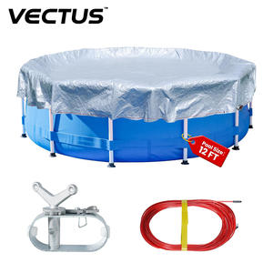Cubiertas Redondas Plateadas <span class=keywords><strong>de</strong></span> 16 Mil para Piscinas Elevadas <span class=keywords><strong>de</strong></span> 12 Pies con Cabrestante y Cable, Venta al por Mayor Directa <span class=keywords><strong>de</strong></span> Fábrica China - Product Image 1