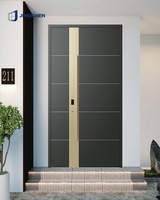 Porte d'entrée de sécurité en alliage d'aluminium au design simple |   Porte intérieure/extérieure de villa moderne avec isolation phonique et thermique