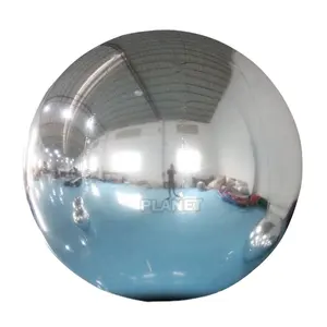 Bola Cermin Besar Mengambang, Bola Cermin Tiup, Balon Reflektif Perak untuk Iklan