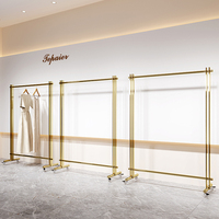 Porte-vêtements en or de haute qualité, sur mesure, gain de place, pour boutique de vêtements, présentoir de vêtements