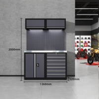 Système d'armoires de rangement de garage tout-en-un en acier laminé à froid, réglable, sur roulettes, personnalisable, pour atelier automobile OEM