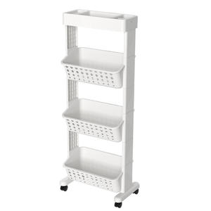 Estante de almacenamiento perforado y drenable para baño, con 4 niveles, carrito móvil para organizar la sala de estar y la cocina - Product Image 3