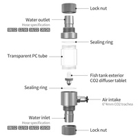 Diffuseur de CO2 externe pour aquarium, atomiseur de CO2 extérieur, valve anti-retour, équipement d'aquarium pour plantes aquatiques et poissons.