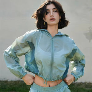 कस्टम आयोगा स्पोर्टी योग सबसे ऊपर कस्टम लोगो ज़िप लंबी आस्तीन फिटनेस योग कपड़े खेल महिला जिम जैकेट - Product Image 1