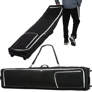 حقيبة ظهر للتزلج مبطنة بالكامل ذات لوح مزدوج مخصصة للبيع بالجملة، حقيبة سفر، تصميم جديد للوحة التزلج، غطاء حقيبة بعجلات
