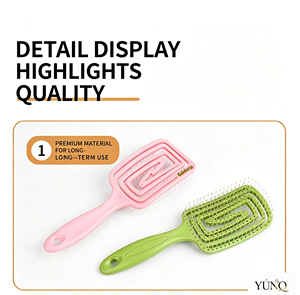 Factory Wholesale Hollow Design Hair Care Ribs Comb Cpu Hair Styling Massage <b>Detangling</b> Comb - Product Image 3