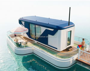 Maison flottante modulaire à 1 étage <span class=keywords><strong>en</strong></span> HDPE, structure métallique légère <span class=keywords><strong>en</strong></span> acier, maison préfabriquée <span class=keywords><strong>en</strong></span> conteneur maritime avec charnières préfabriquées - Product Image 1