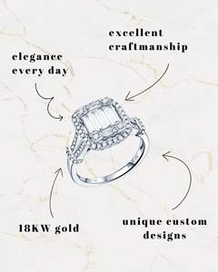 Joyería de moda Oro real 18 K Anillo Diamante Corte de pera Patrón de trébol de cuatro hojas Anillo de Bodas de diamantes pavimentado - Product Image 6