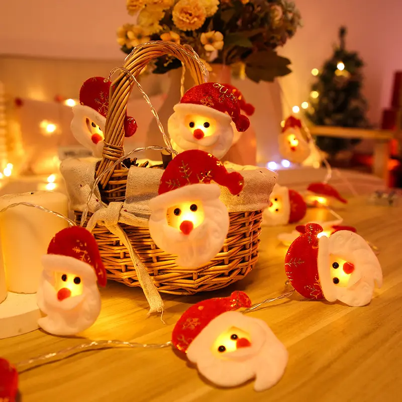 Amazon style cheap high quality LED cartoon string lighting snowman santa snowflake lighting for Christmas party bedroom