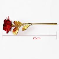 Cadeau de saint-valentin plaqué or 24K, fleur de Rose dorée, cadeau de vacances, décoration de fête de mariage avec boîte de détail