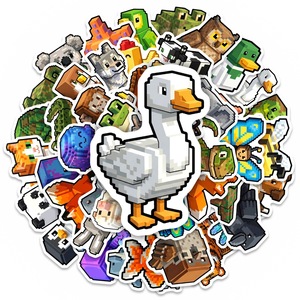 Nuevo Set de 50 Pegatinas de Animales Estilo Pixel, Lindas Pegatinas Cuadradas de Dibujos Animados para Decorar Botellas de Agua y Diarios - Product Image 3