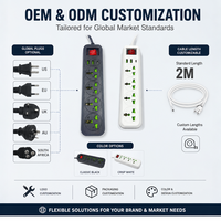 Stop Kontak Listrik Custom Kabel 2M, Colokan Sesuai Kebutuhan, Blok Ekstensi 4 Outlet, Soket Universal, USB Type C, Stop Kontak Kantor