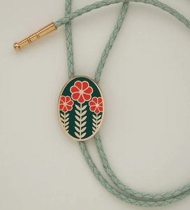 Collier chaîne de pull en laiton écologique plaqué or 18 carats avec fleur en émail, personnalisable, <span class=keywords><strong>cravate</strong></span> <span class=keywords><strong>bolo</strong></span> pour <span class=keywords><strong>femme</strong></span> pour les occasions d'anniversaire - Product Image 1