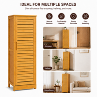 Finition casier indépendant porte à volet armoire de rangement en bambou verticale