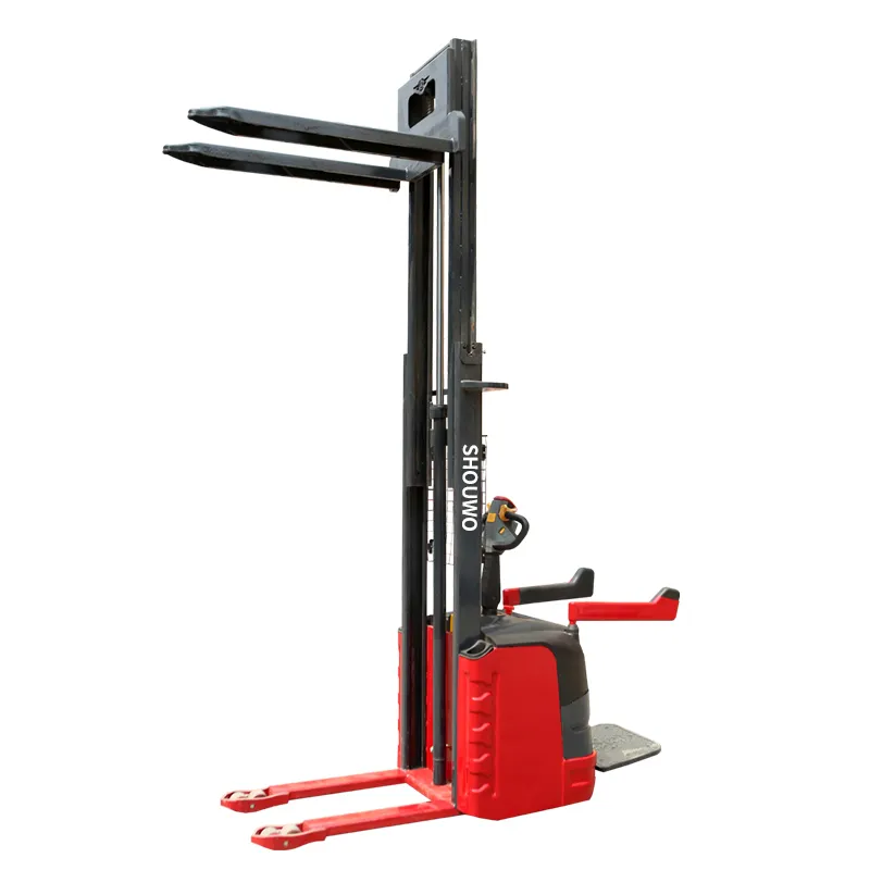 Hydraulic lifting and unloading forklift 1.5 ton and 2 ton semi electric stacker crane