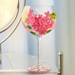 Gobelets en verre peints à la main L Verres à vin vintage Peinture à la main Verre à vin <span class=keywords><strong>Dessin</strong></span> à la main Fleur Gin Tonic Tasse à boire - Product Image 3