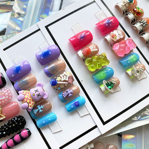 10 pièces carré fait à la main presse sur les <span class=keywords><strong>ongles</strong></span> couverture complète décoration exquise <span class=keywords><strong>faux</strong></span> <span class=keywords><strong>ongles</strong></span> acrylique bâton sur les <span class=keywords><strong>ongles</strong></span> <span class=keywords><strong>ongles</strong></span> artificiels - Product Image 1