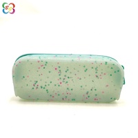 Étui à crayons en silicone transparent personnalisé, mignon, pour enfants, avec paillettes, 180x70x50mm, fermeture éclair, logo personnalisé
