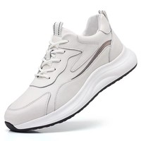 Baskets Chunky Homme Respirantes en Cuir de Vachette à Lacets pour la Course et la Marche Printemps-Été – Antidérapantes et Tendance – Vente en Gros