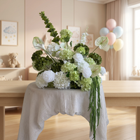 Bouquet de fleurs artificielles fait main blanc et vert pour mariage, avec lys calla, roses et hortensias, boule de fleurs de 60 cm pour centre de table