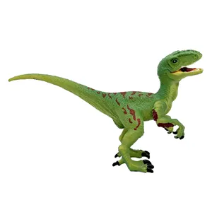 Hayvan oyuncaklar dinozor figürleri gerçekçi Dino eylem oyuncak Velociraptor yeşil hareketli ağız ve kolları, plastik eğitici oyun