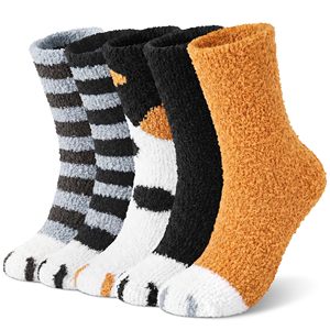 <b>Womens</b> Plush Crew <b>Socks</b> Thick Warm Cat Paw Thermal Floor <b>Socks</b> <b>Winter</b> Sleep <b>Socks</b> Wholesale Rate OEM Custom Design - Product Image 1