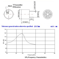 16MM Jarak Menentukan 16*12MM 40KHZ Piezo Sensor Transduser Ultrasonik Pemancar & Penerima Kasus Plastik Case
