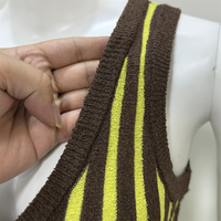 Summer Fashion Lady Color Blocking Striped Sleeveless Bodycon Sexy Hot Mini Knit Sweater Dress Women