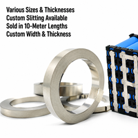 Bande en acier nickelé de 8 mm de largeur, épaisseur personnalisée de 0,1 mm, 0,12 mm, 0,15 mm, 0,2 mm, bande de nickel pour pack de batteries cylindriques