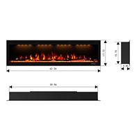 Luxstar – chauffage électrique de cheminée, 60 pouces, média, Royal Slim Dove, lumière Led, effet de flamme réelle, cheminée électrique