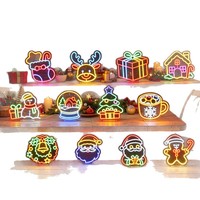 Letrero LED de Acrílico con Alimentación USB para Navidad, Decoración Luminosa para Mesa y Pared