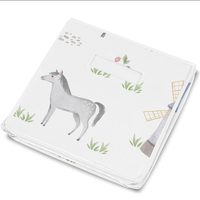 Boîte de rangement pliable en tissu Oxford avec imprimé de dessins animés, grands bacs de rangement avec poignées, coffre de rangement pour jouets pour enfants
