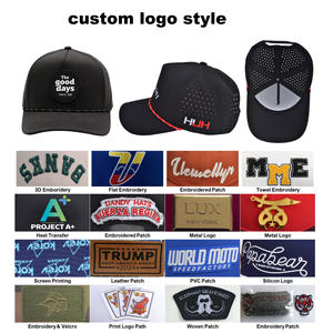 Dazu लेजर कट छेद छिद्रित टोपी कस्टम पुरुषों उच्च गुणवत्ता 5 पैनल रबर लोगो खेल हाट वाटरप्रूफ टोपी - Product Image 5