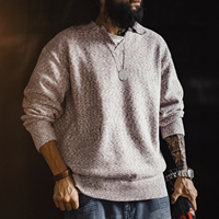 Pull en maille vintage pour homme Maden, style Old Money, coupe décontractée, manches longues, tendance automne 2026