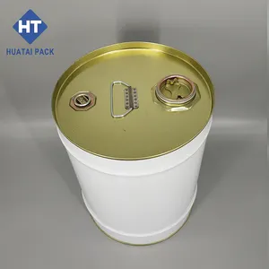 Pail With Lid 25 Liters Metal Bucket Pail With Spout Lid 25L Tight Head Steel Drum