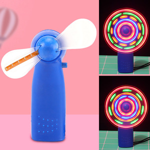 พัดลมมินิสีสันสดใสพร้อมไฟ LED กระพริบสำหรับเด็กของเล่นตลาดกลางคืนพัดลมพกพาน้ำหนักเบาใช้พลังงานจากแบตเตอรี่ - Product Image 3