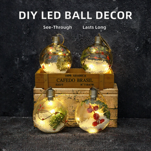 8cm Creative Transparent <b>Led</b> PET Luminous Handmade High Quality Christmas <b>Ball</b> Simulation Plant Decoration Festival Party - Product Image 2